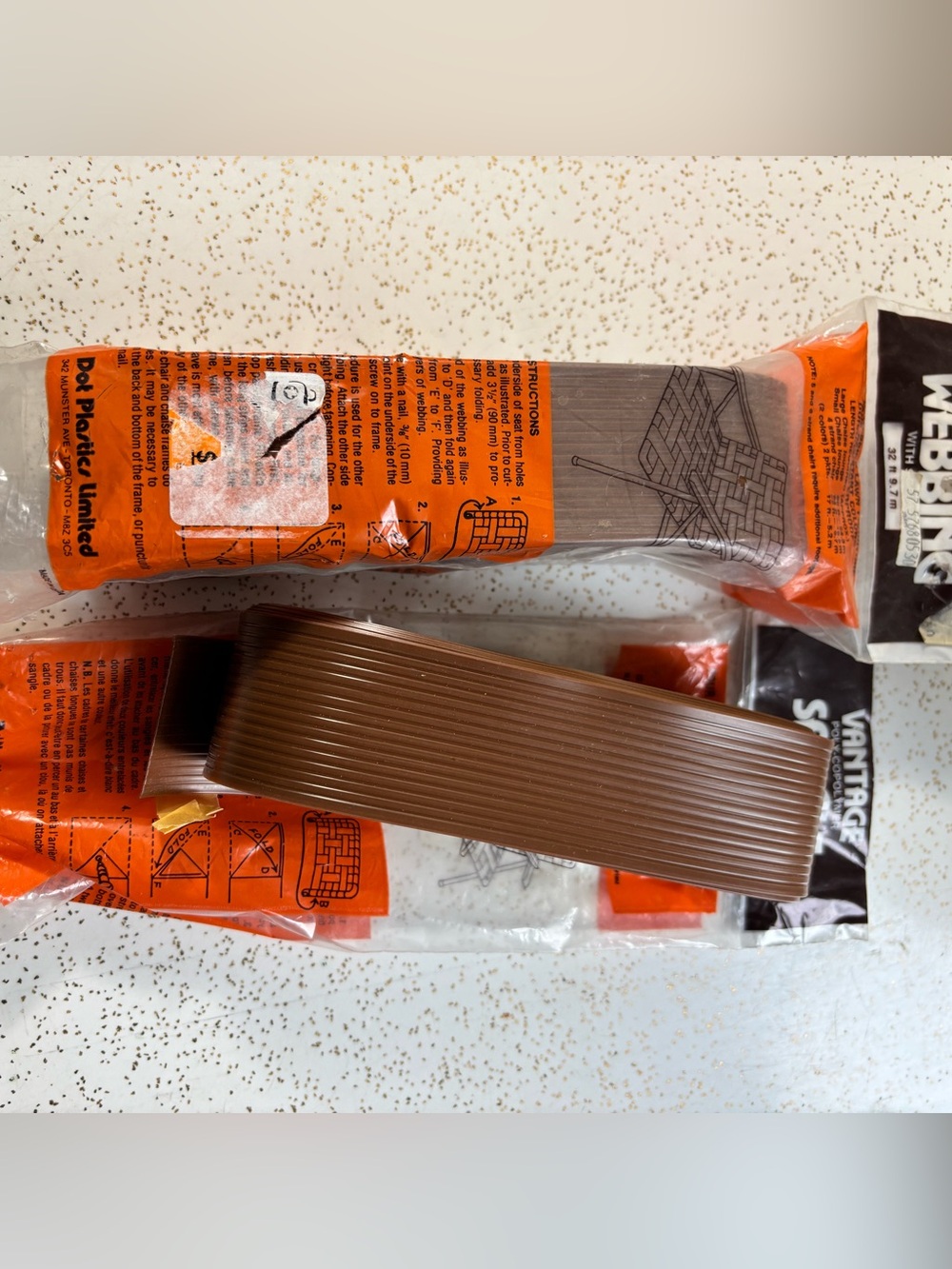 1.5 packs vintage reserving material for vintage lawn chairs - brown